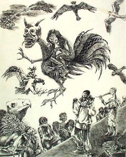 Archival artwork by Rose Piper from the Seven Voices exhibition