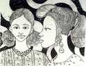 Archival artwork by Margaret T. Burroughs from the Seven Voices exhibition