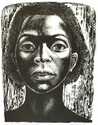 Archival artwork by Elizabeth Catlett from the Seven Voices exhibition